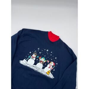 Grandmacore Christmas Retro Snowmen Crewneck Pullover